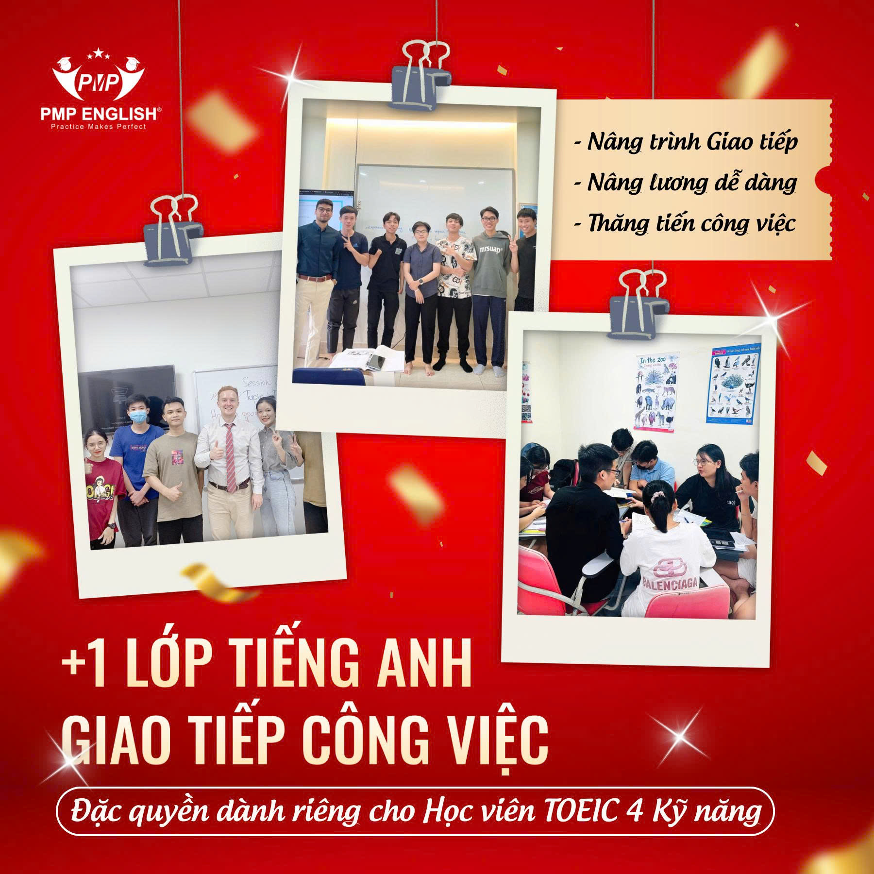 Miễn phí khoá Tiếng Anh công việc khi đăng ký TOEIC 4 Kỹ năng